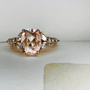 Rossi 1.00 Carat Natural Oval Pale Peach Sapphire Engagement Ring