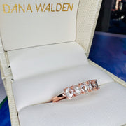Viola Rose Cut Diamond Wedding Ring In Rose Gold Shown In Box