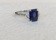 video of Blue sapphire and diamond engagement ring, ALEXANDRA. Ethically handmade by Dana & Radika Chin for DANA WALDEN NYC.