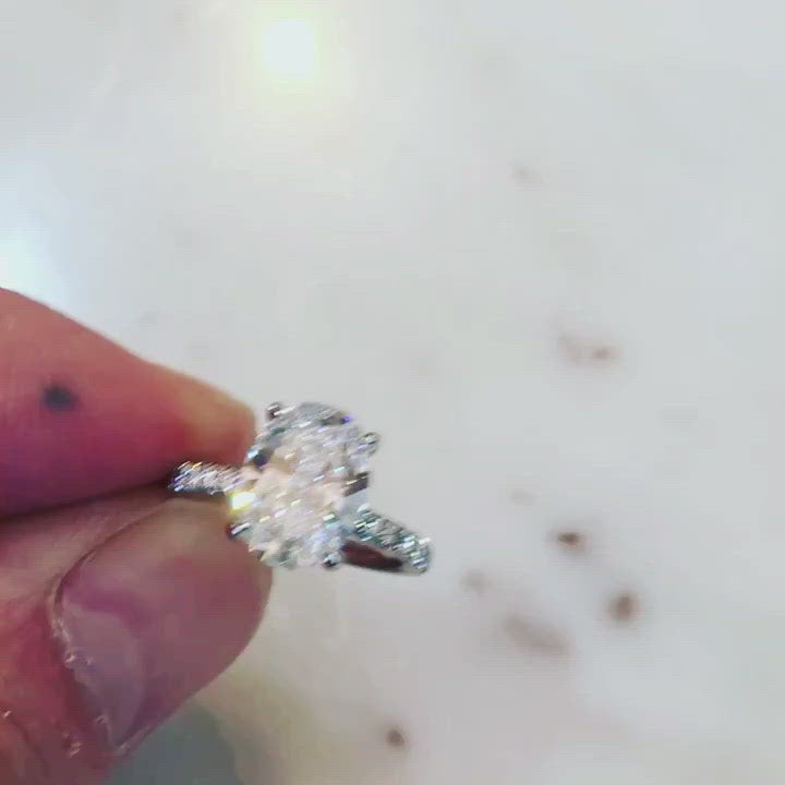 Video Eudora 2ct Oval Diamond Micro-Pavé Engagement Ring