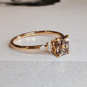 Champagne diamond engagement ring by DANA WALDEN BRIDAL NYC.