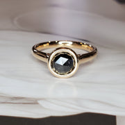 Rose cut black diamond engagement ring by DANA WALDEN BRIDAL.