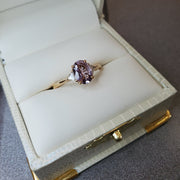Apryl 1.01ct Mauve Sapphire & Trillion Diamond Engagement Ring