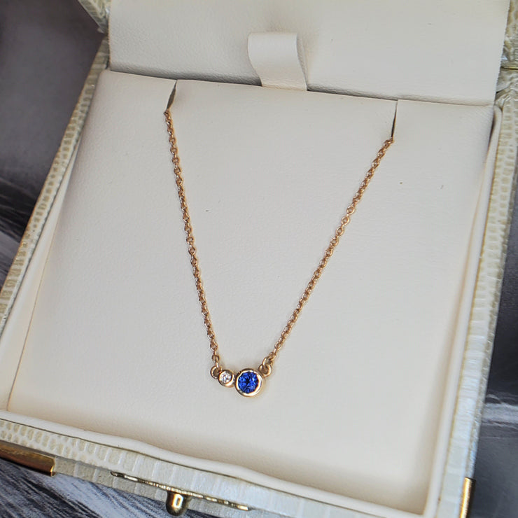 Elora Sapphire & Diamond Necklace- Best Holiday Gifts 2021. DANA WALDEN JEWELRY.