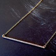 Diamond bar necklace by Dana Walden Bridal- Diamonds and 14K rose gold.