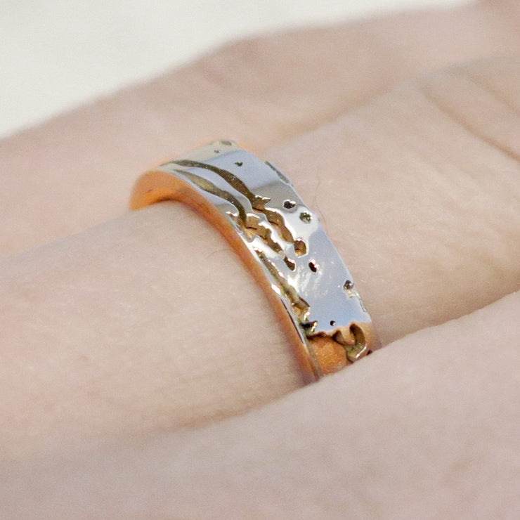 Dillon Mixed Metal Wedding Band in Rose Gold & Platinum - Nature Inspired by Dana Walden Bridal