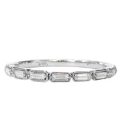 Fontaine Baguette Diamond Ring in White Gold - Thin & Delicate Wedding Band For Stacking