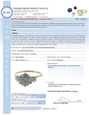 Appraisal Certification - Unique Diamond Engagement Ring - 3 Stone - Luna 1.54 Carat Natural Grey Diamond - Yellow Gold - Salt and Pepper Diamond