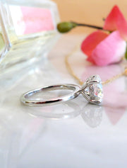 2 carat lab-grown diamond solitaire ring, handmade by  Dana Walden NYC.