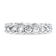 2 carat diamond eternity band 'Gilda' in white gold with a scalloped bezel by Dana Walden Bridal nyc - front view