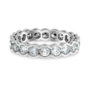 2 carat diamond eternity band 'Gilda' in white gold with a scalloped bezel by Dana Walden Bridal nyc