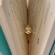 Henley Modern Hexagon Diamond Engagement Ring in Yellow Gold - In A Book