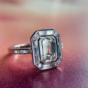 Lab diamond Elena emerald-cut engagement ring with seamless halo- DANA WALDEN NYC