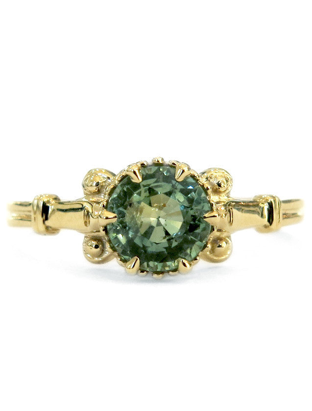 Chiara green sapphire engagement ring by DANA WALDEN BRIDAL.