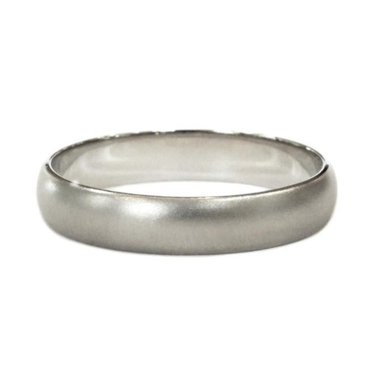 Nico Natural White Gold Wedding Band in 4mm Unique Engagement