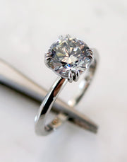 Lily grey diamond engagement ring in platinum - conflict free & handmade in nyc