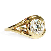 Modern diamond engagement ring with fluid design handmade in nyc - Nicoletta