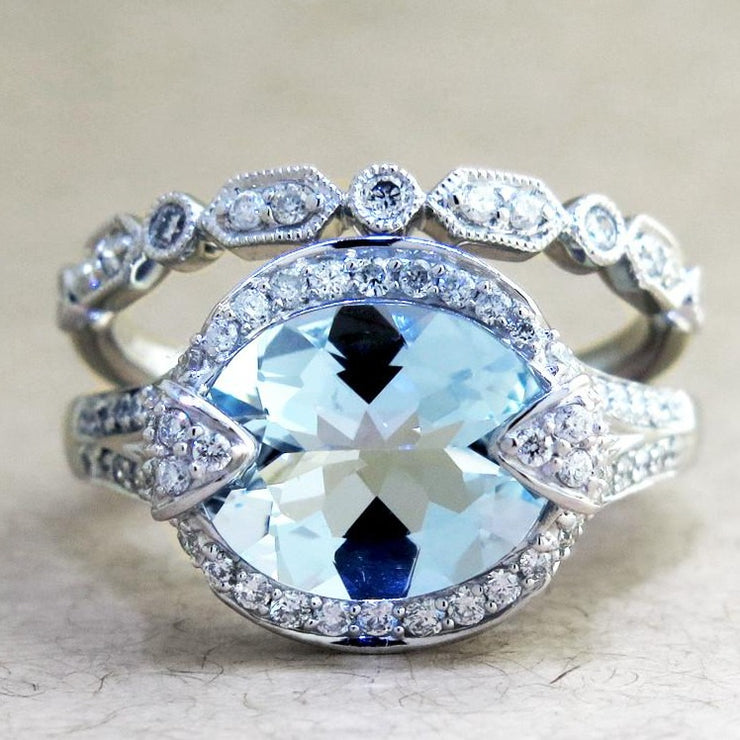Petra aquamarine engagement ring by Dana Walden NYC.