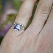 Client photo of Zola wedding band with a DANA WALDEN engagement ring.