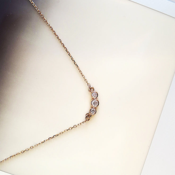 Handmade rose gold and ethical diamond necklace- DANA WALDEN.