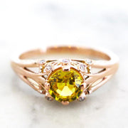 Yasmine - Unqiue Engagement Ring - Yellow Sapphire And Diamonds In Rose Gold - Dana Walden Bridal - NYC
