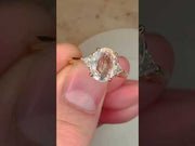 Romy 1.00 Ct Natural Pale Pink Sapphire Three Stone Engagement Ring in Yellow Gold