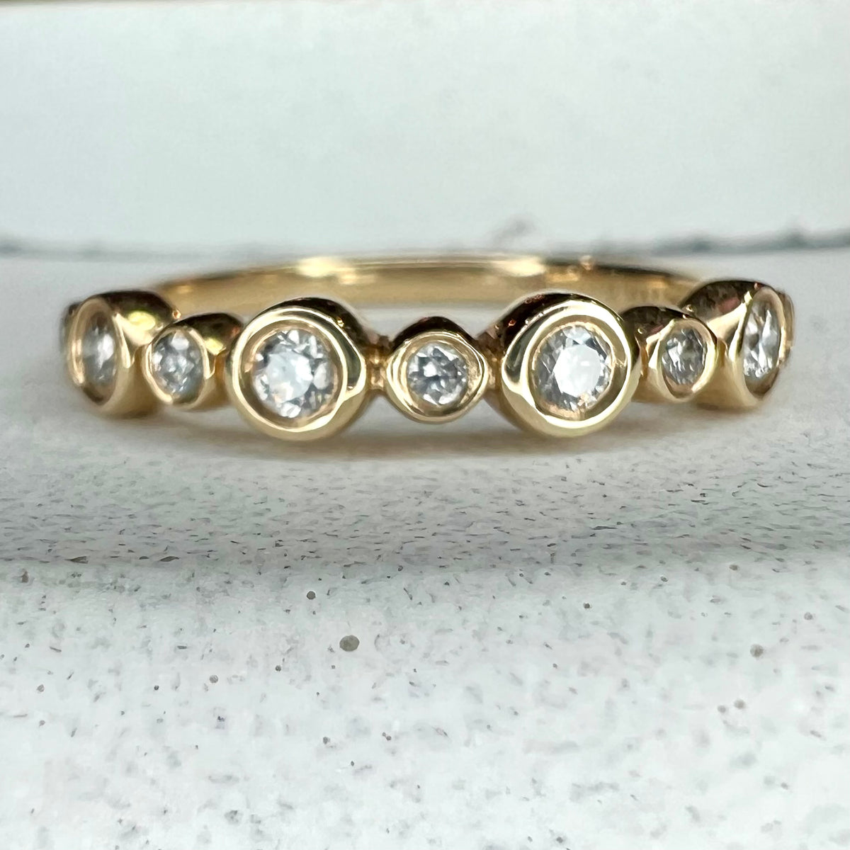 Lexington Bezel Diamond Gold Ring Unique Engagement Rings NYC