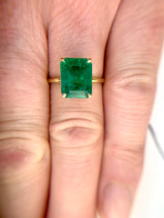Lenka 4ct Emerald Solitaire Engagement Ring