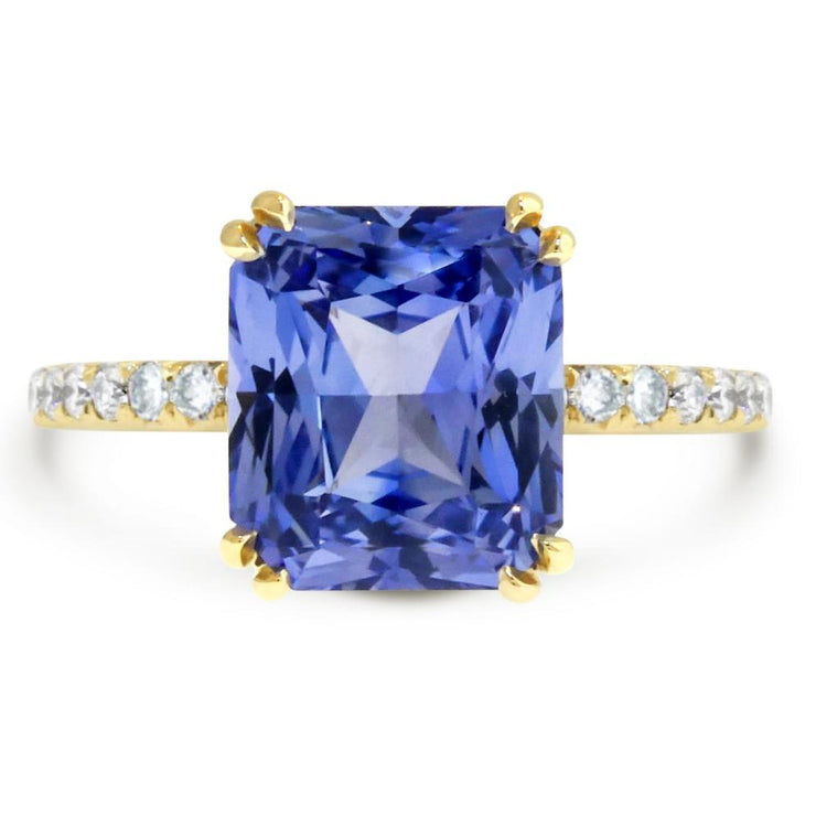 Iris 4ct Blue-Purple Sapphire Engagement Ring with Secret Diamonds