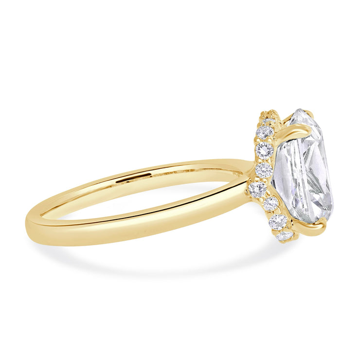 Freya 2 Carat Elongated Cushion Cut Lab Grown Diamond Engagement Ring Side View