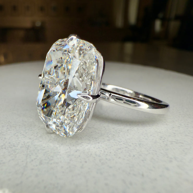 Ilena - 15 Carat Elongated Cushion Lab Grown Diamond Engagement Ring