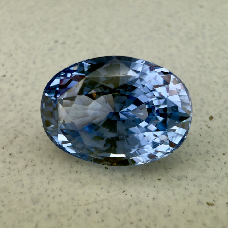 2.87 Carat Oval Light Blue Sapphire Unique Engagement Ring Diamond Alternative