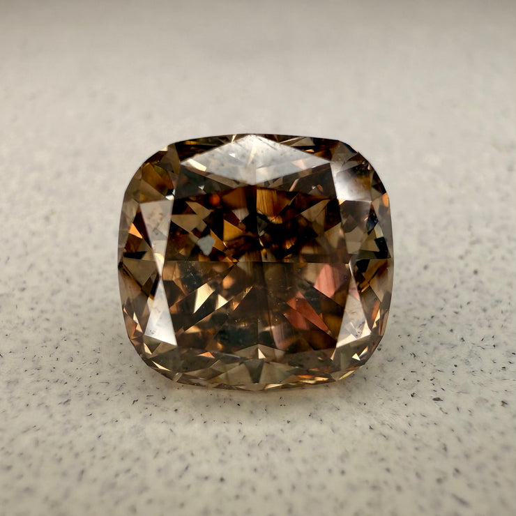 3.36 Carat Cushion Cut Natural Champagne Diamond