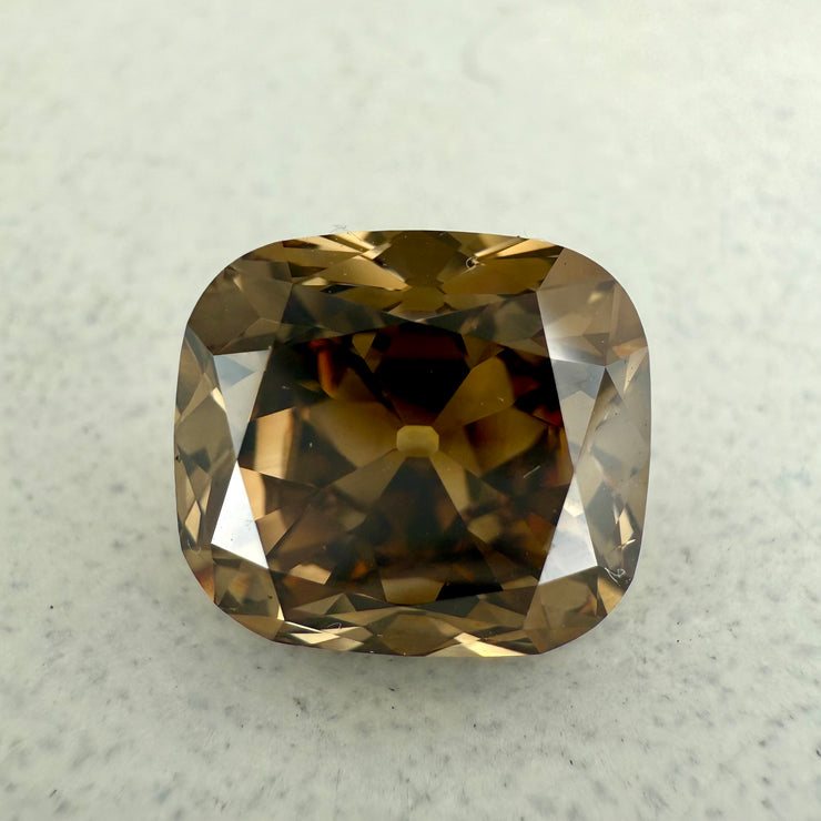 3.36 Carat Cushion Cut Natural Champagne Diamond View 2