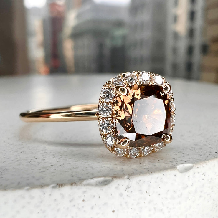 Cushion cut champagne diamond deals