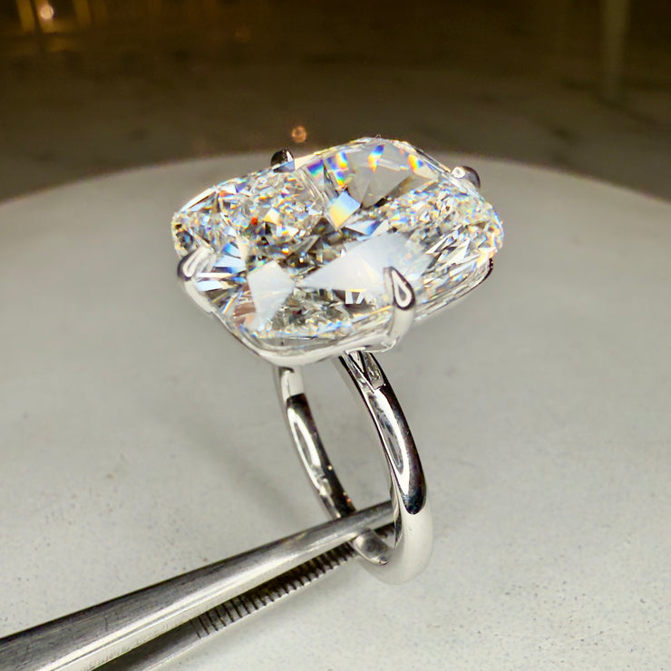 Ilena - 15 Carat Elongated Cushion Lab Grown Diamond Engagement Ring