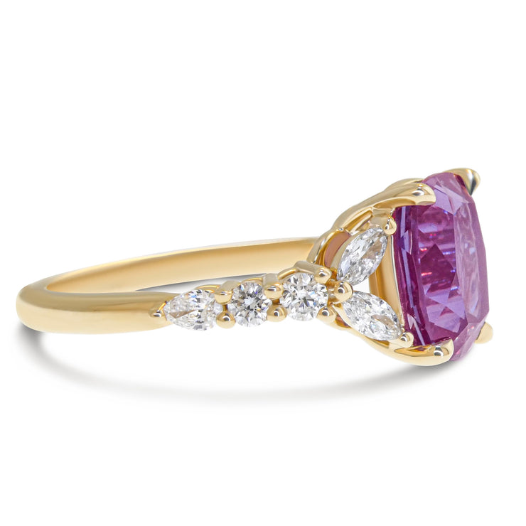 Rossi 2.6 Carat Lab Grown Alexandrite Engagement Ring 3/4 view