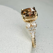 Angelique Cushion Cut Natural Champagne Diamond Engagement Ring (3.04ct) Side View