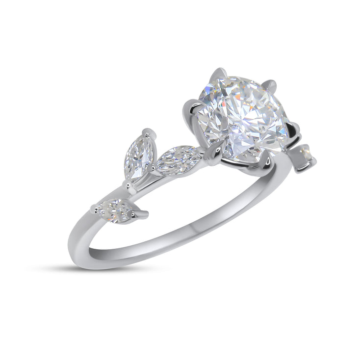  Delphi Nature Inspired Diamond Engagement Ring 3/4 view