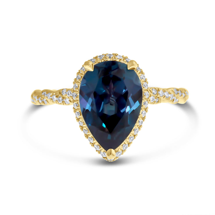 Donatella 2.00 Carat Lab Grown Alexandrite & Diamond Engagement Ring