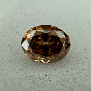 Unique natural 1.42 Carat Old Mine Cut Oval Cushion Cut Champagne Diamond