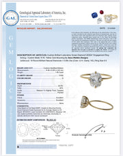 Mia 1.90 Ct Cushion Cut Lab Grown Diamond Engagement Ring with Hidden Halo GAL appraisal 