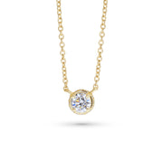 Morgana Diamond Solitaire Necklace With A Hidden Halo Diamond