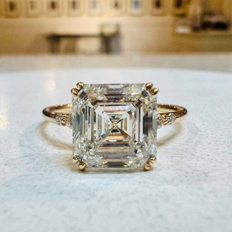 Reine Asscher Cut Lab Grown Diamond Engagement Ring (3.03ct)