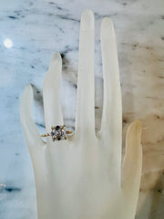 Reine Asscher Cut Lab Grown Diamond Engagement Ring (3.03ct) Shown On Hand