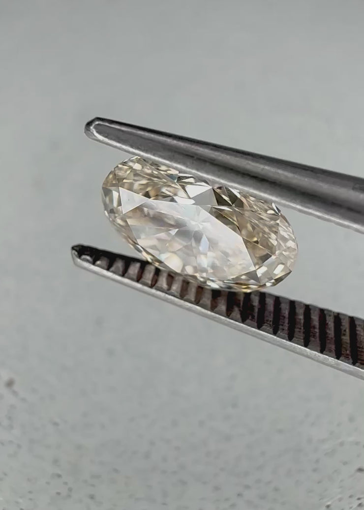 Unique natural 1.03 Carat Oval Cut Light Yellow Diamond video 