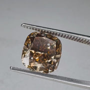 3.36 Carat Cushion Cut Natural Champagne Diamond