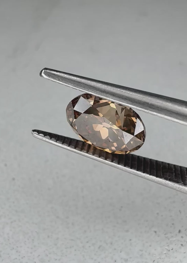 Unique natural 1.42 Carat Old Mine Cut Oval Cushion Cut Champagne Diamond video 