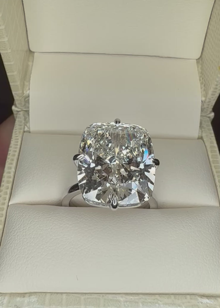 Ilena - 15 Carat Elongated Cushion Lab Grown Diamond Engagement Ring