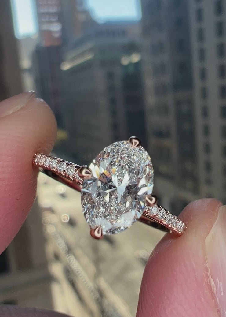 Brax 18K White Gold 3.00Ct Oval Lab Diamond Engagement Ring | Brax Jewelers  | Newport Beach, CA